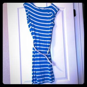 CK bright blue & white Jersey dress